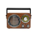 Radio AM/FM vintage Bluetooth, dial analogico iluminado, MP3, AUX y lector de tarjeta Nisuta NSRV17