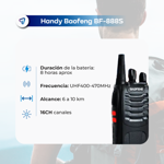 Kit x10 Radios Movil Handy Baofeng BF-888S Antena VHF UHF 16 Canales