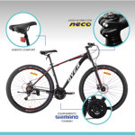Bicicleta Mtb Overtech FORTIS R29 Aluminio Full Shimano Fr Disco Pp Negro/rojo/rojo Tamaño Cuadro L