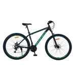 Bicicleta Mtb Overtech Mountain Bike Q6 R29 Aluminio 21v Freno A Disco Talle L Negro-Verde-Verde
