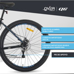 Bicicleta Mtb Overtech Mountain Bike Q6 R29 Aluminio 21v Freno A Disco Talle L Negro-Blanco-Blanco
