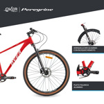 Bicicleta Overtech Peregrine Monoplato Mtb R29 Aluminio Cuadro M Rojo/Blanco