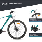Bicicleta Overtech Fortis Sport 24v Shimano Mtb R29 Aluminio Cuadro S Negro/Crema
