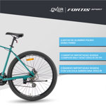 Bicicleta Overtech Fortis Sport 24v Shimano Mtb R29 Aluminio Cuadro S Negro/Crema