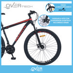 Bicicleta Mtb Overtech Q5 R29 Acero 21v Freno A Disco Negro Rojo Blanco Tamaño Del Cuadro M