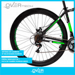Bicicleta Mtb Overtech Q5 R29 Acero 21v Freno A Disco Negro Rojo Blanco Tamaño Del Cuadro M