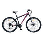 Bicicleta Mtb Overtech Q5 R29 Acero 21v Freno A Disco Negro Rosa Blanco Tamaño Del Cuadro S