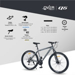 Bicicleta Mtb Overtech Q5 R29 Acero 21v Freno A Disco Negro Rosa Blanco Tamaño Del Cuadro S