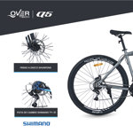 Bicicleta Mtb Overtech Q5 R29 Acero 21v Freno A Disco Negro Rosa Blanco Tamaño Del Cuadro S