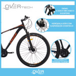 Bicicleta Overtech Armada Over Fortis Aluminio Color Negro Rojo Blanco Talle S Cuadro S