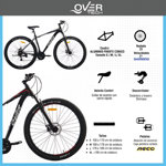 Bicicleta Overtech Armada Over Fortis Aluminio Color Negro Rojo Blanco Talle S Cuadro S