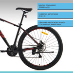 Bicicleta Overtech Armada Over Fortis Aluminio Color Negro Rojo Blanco Talle S Cuadro S