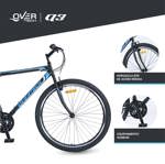 Bicicleta Mtb Overtech Q3 R29, 21 Velocidades Sunrun, Color Negro/Azul, Tamaño del cuadro S