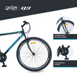Bicicleta Mtb Overtech Q3 R29, 21 Velocidades Sunrun, Color Negro/Blanco, Tamaño del cuadro M