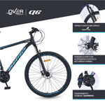 Bicicleta Mtb Overtech Q6 R29 Aluminio, 21v Con Shimano, Color Rojo/Negro M