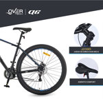 Bicicleta Mtb Overtech Q6 R29 Aluminio, 21v Con Shimano, Color Rojo/Negro M