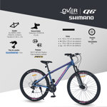 Bicicleta Mtb Overtech Q6 R29 Aluminio, 21v Con Shimano, Color Gris/Negro M