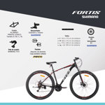 Bicicleta Mtb Overtech Fortis R29 Aluminio Full Shimano, 21V, Color Turquesa/Celeste L