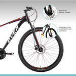Bicicleta Mtb Overtech Fortis R29 Aluminio Full Shimano, 21V, Color Turquesa/Celeste L