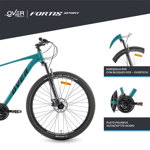 Bicicleta Mtb Overtech Fortis Sport R29 Aluminio Full Shimano Altus, 24V Color Azul/BLanco L