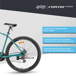 Bicicleta Mtb Overtech Fortis Sport R29 Aluminio Full Shimano Altus, 24V Color Azul/BLanco L