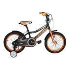 Bicicleta Fire Bird Rodado 16 Infantil Modelo Rocky Negro con naranja