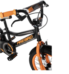 Bicicleta Fire Bird Rodado 16 Infantil Modelo Rocky Negro con naranja