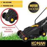 Cortadora Cesped 1400W CON Bolsa Recolectora