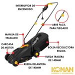 Cortadora Cesped 1400W CON Bolsa Recolectora