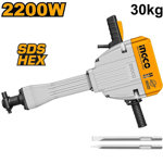 MARTILLO DEMOLEDOR 2200W 30KG INDUSTRIAL INGCO PDB22001-4