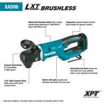 Taladro Inalámbrico en Ángulo Recto Makita XAD06T 18V LXT® 5.0Ah