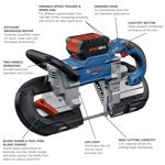 Sierra de cinta BOSCH GCB18V-5B26 18 V 12,7 cm de corte profundo con batería