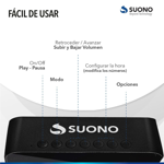 Reloj Despertador Suono AYV0119 Bluetooth Negro 19-23SUO077