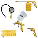 Kit Set 5 Piezas Compresor Aire Pistola Gravedad Konan