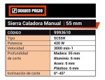 Sierra Caladora Manual 55 Mm 420 W Dowen Pagio 9993610