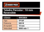 Taladro Atornillador Percutor 10mm 500 W Dowen Pagio 9993804