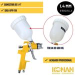 Pistola de Pintar Gravedad 1.4 Mm Konan KPP/09