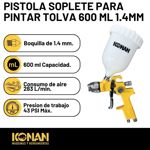 Pistola de Pintar Gravedad 1.4 Mm Konan KPP/09