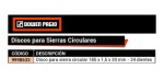 Disco Sierra Circular 185 Mm 24 Dientes Dowen Pagio 9998633