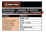 Mantenedor Cargador Baterias 6/12v 8amp Dowen Pagio 9991014