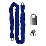 LINGA CANDADO TRABA CADENA FORRADA 1.15 MTS MOTO BICI ACERO