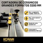 Cortadora Cerámicos Grandes Formatos Hasta 3200mm KCGF/3200