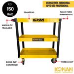 Carro Porta Herramientas 3 Bandejas 150Kg Max Konan