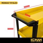Carro Porta Herramientas 3 Bandejas 150Kg Max Konan