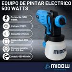 Equipo Maquina De Pintar Electrico Midow 500w 800ml 2.5mm