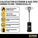Calefactor Exterior a Gas Tipo Hongo 12 Kw / 10320 Kcal/h Konan