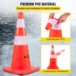 Conos De Seguridad Vevor De 28 Pulgadas 12 Piezas De Pvc N