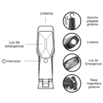 LINTERNA LED PROFESIONAL ATOMLUX - 84HS BATERIA LITIO USB (8016)