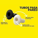 TUBO PASA PARED 8MM BOLSA X500 UNIDADES BLANCO FIJACIONES PY