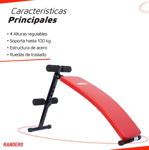 Banco Tabla de Abdominales Randers ARG-203 Reforzado